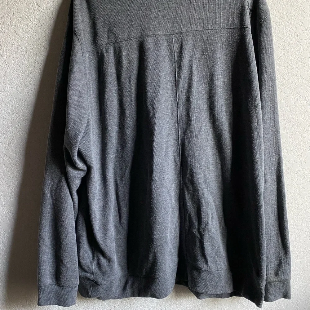 Harley Davidson Gray and Black Henley Long Sleeve 3 Button Pullover Sweater 2XL